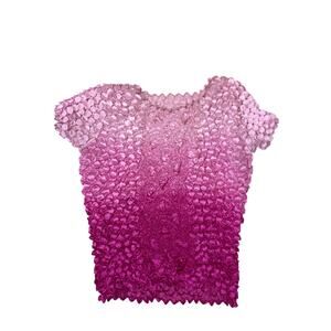 90s Vintage Pink Ombre Stretchy Magic Top‎ One Size Retro 1990s Shirt